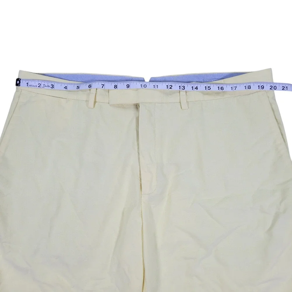 Polo Ralph Lauren Shorts Men 40 Yellow Cotton Oxford Chino Preppy Classic Summer